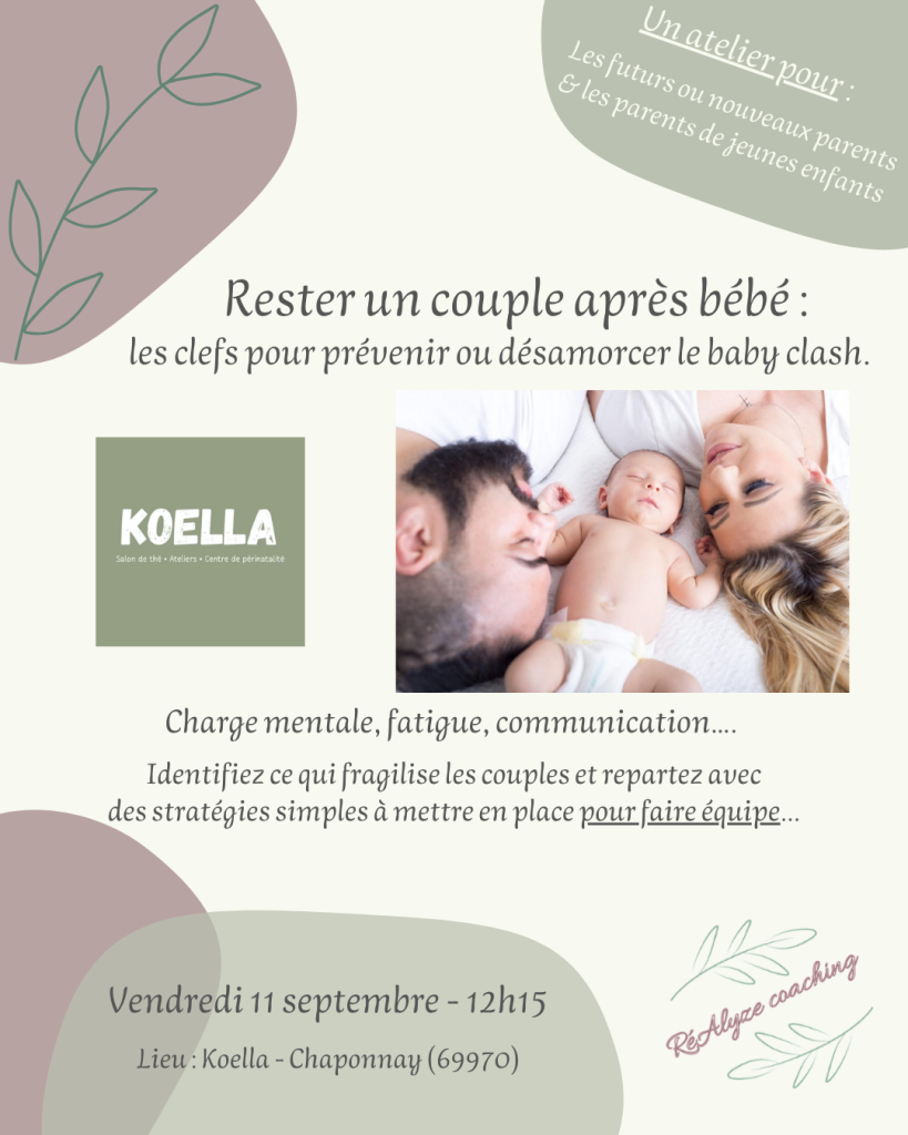 Atelier rester un couple après bébé - prévenir ou désamorcer le baby clash
